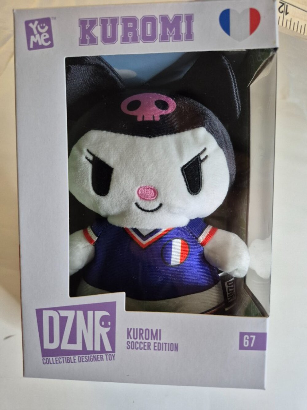 YuMe Hello Kitty & Friends DZNR Soccer Edition Plush - Kuromi FRANCE, NWB